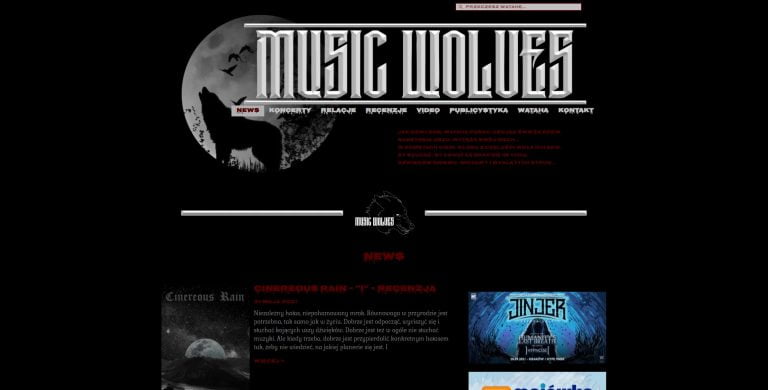 Strona internetowa Music Wolves